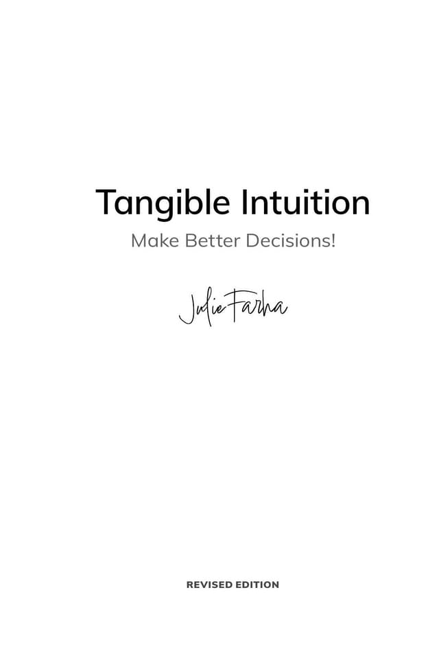 Title page — Tangible Intuition by Julie Farha