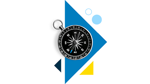 a soul specialty graphic that includes circe and triangle shapes and an image of a compass