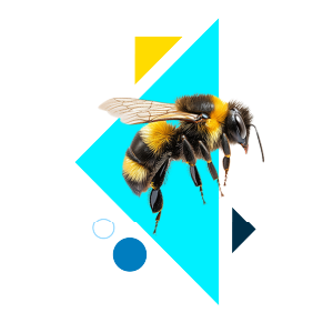 teacher soul specialtiy icon, geometric shapes and honey bee