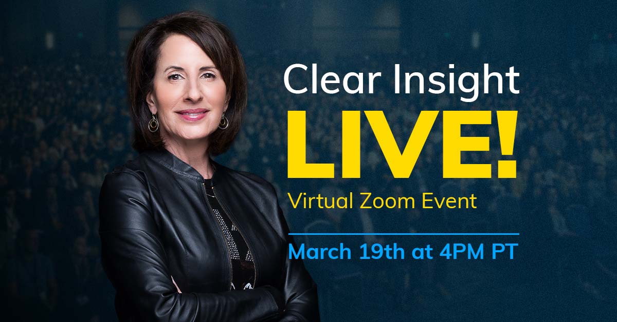 Julie Farha hosting Clear Insight Live, a free virtual event on March 19, 2026